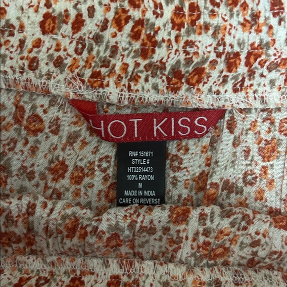 💕5/$15 Hot Kiss burnt orange Floral Mini Skirt, NEW - Picture 2 of 3